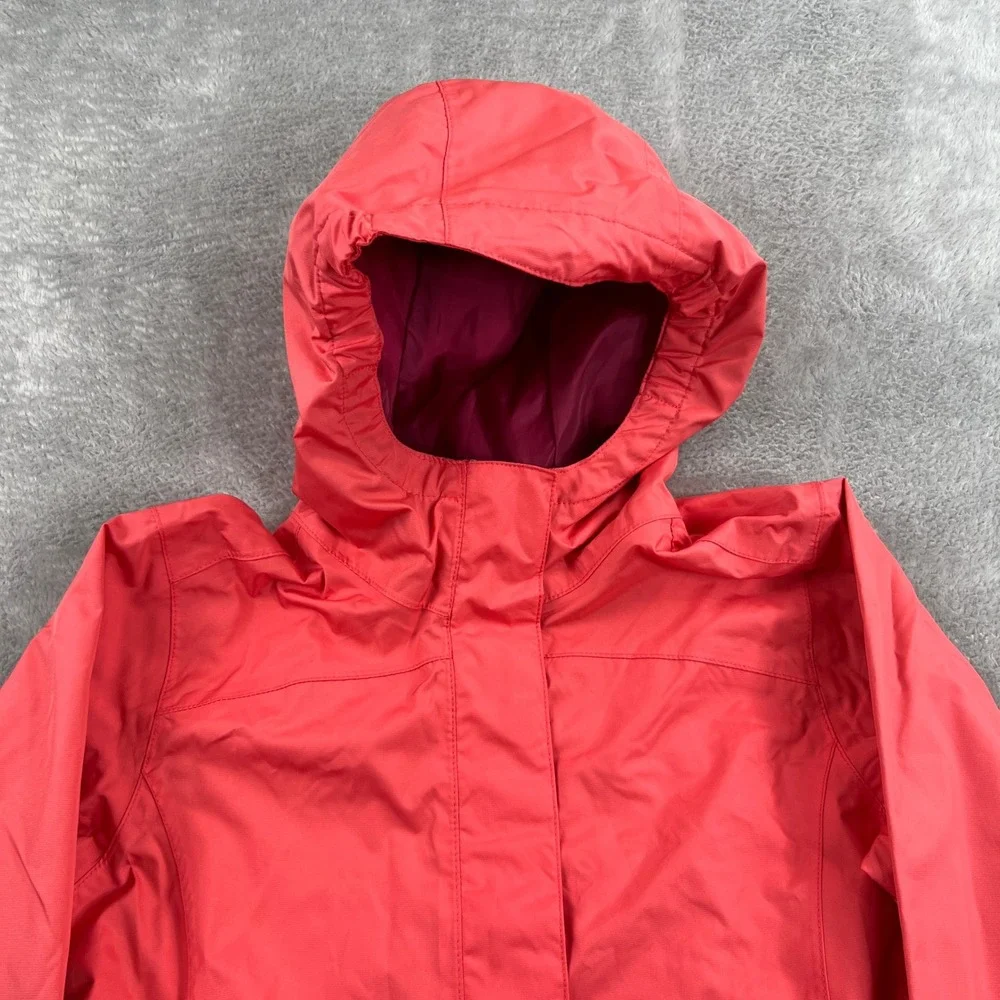 Eddie Bauer Hooded Rain Jacket 12 Coral Pink Kids Lightweight Outdoor Gorpcore